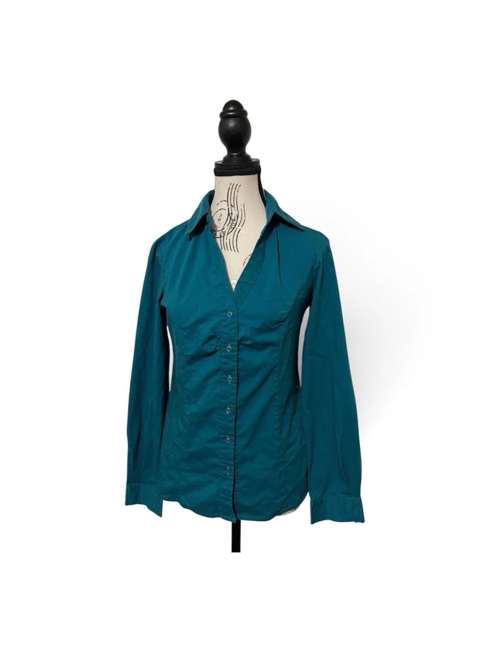 Zac & Rachel Women's Small Teal Button Down Shirt Long Sleeve Blouse